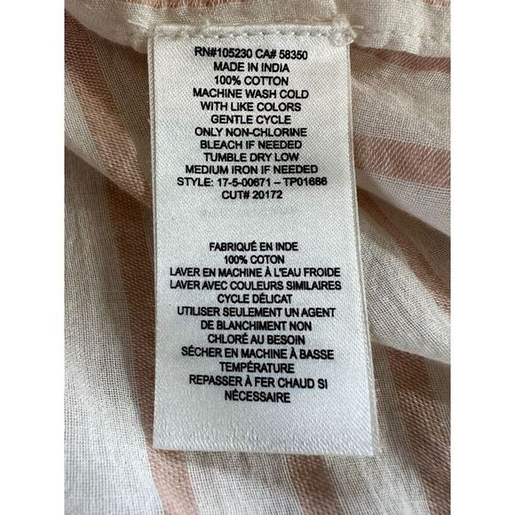 CURRENT/ELLIOT Women's The Georgia Striped Lightweight Shirt White/Pink Size 0 - Picture 9 of 9